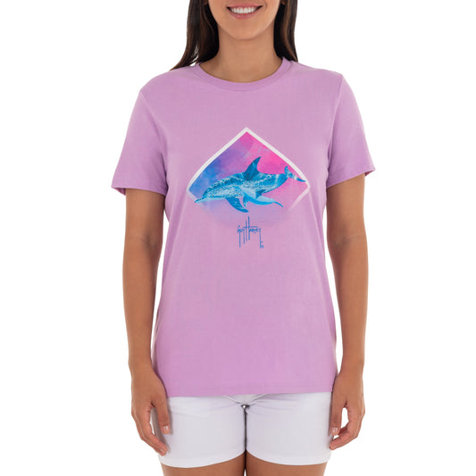Ladies Dolphin Paradise Short Sleve Crew Neck T-Shirt View 1