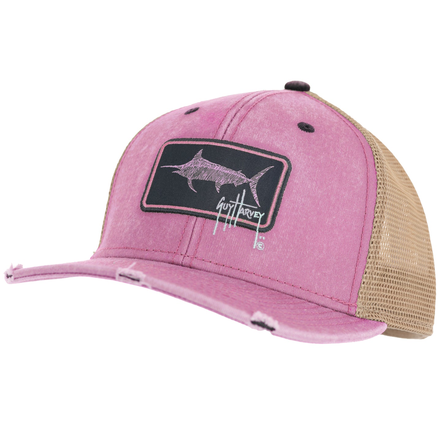 Ladies Pink Billfish Patch Mesh Trucker Hat View 3