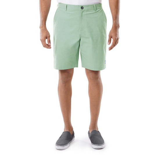 Men's Green Performance Hybrid Short 4-Way Stretch View 1