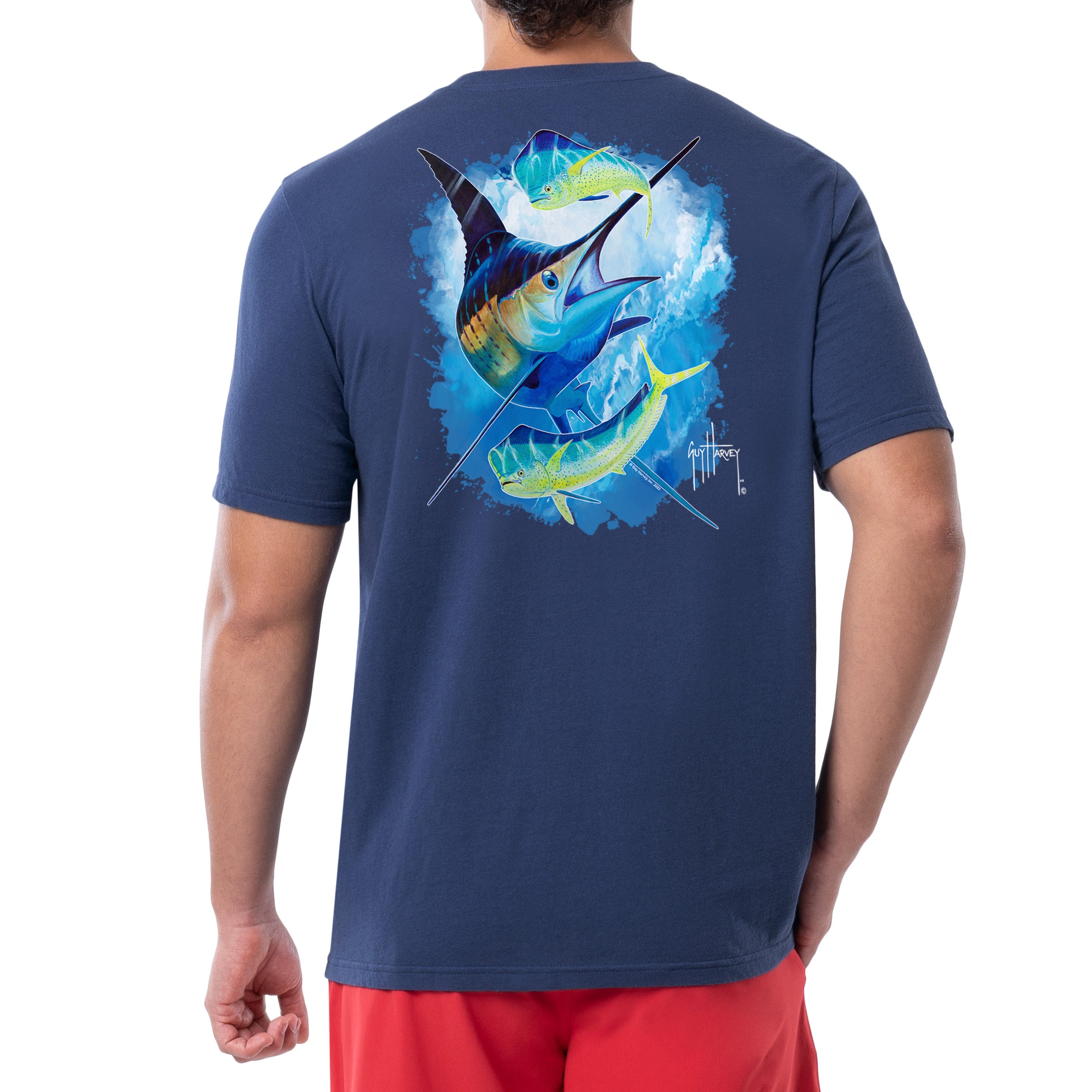 Marine Conservation Society Fish Chest Graphic T-Shirt Royal Blue