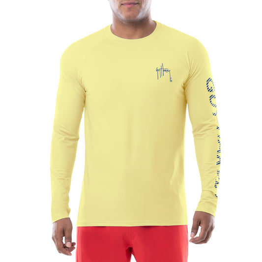 Men's Mahi Hexagon Long Sleeve Performance Shirt View 2