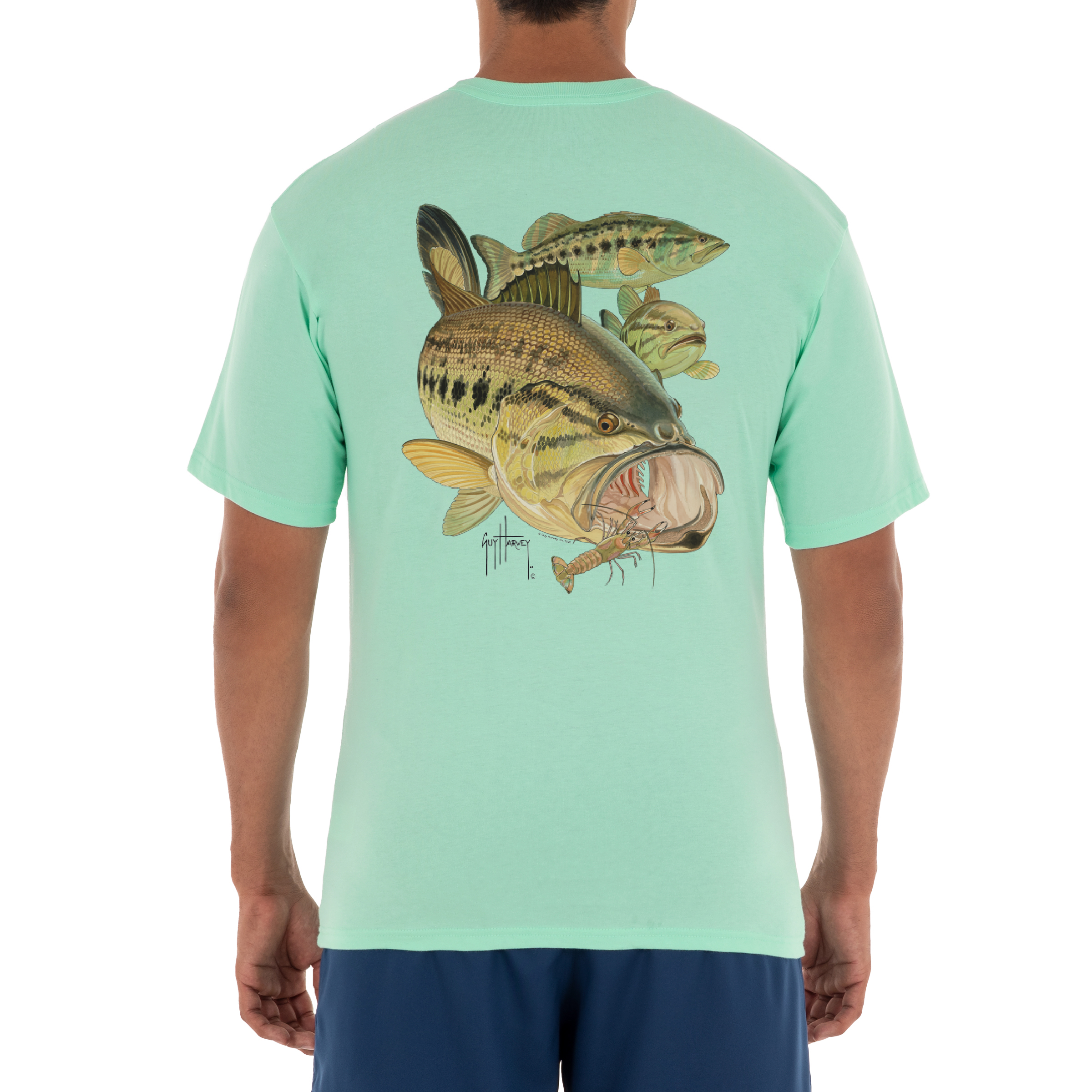 Men Freshwater Largemouth Bass Crawdad Short Sleeve Pocket T-Shirt – Guy  Harvey