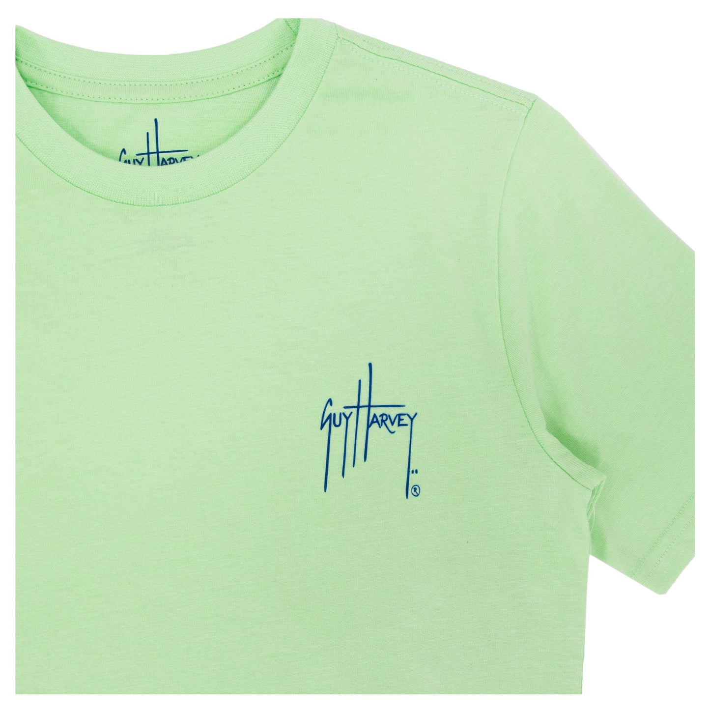 Kids Blue Pointer Short Sleeve Green T-Shirt View 4