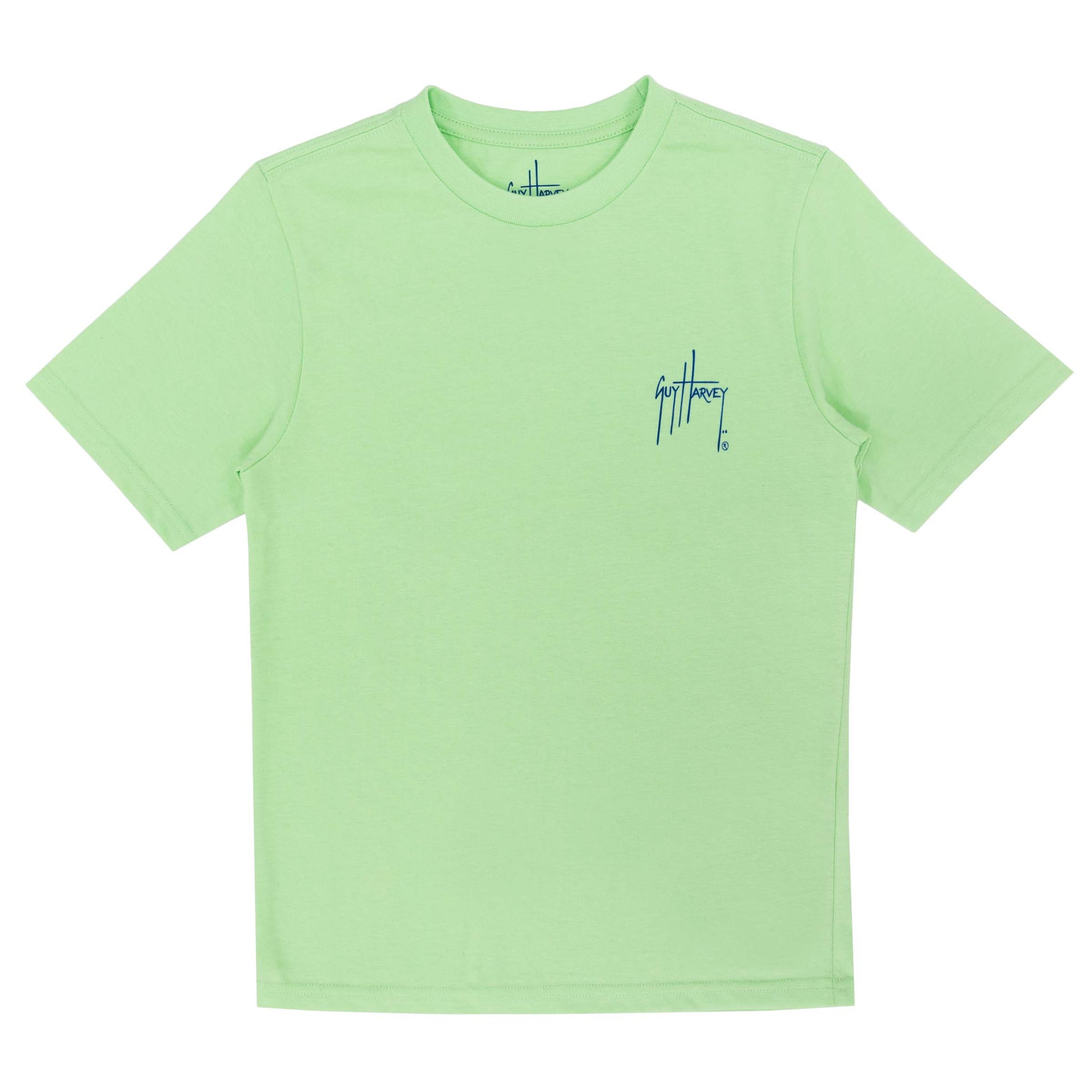 Kids Blue Pointer Short Sleeve Green T-Shirt View 3