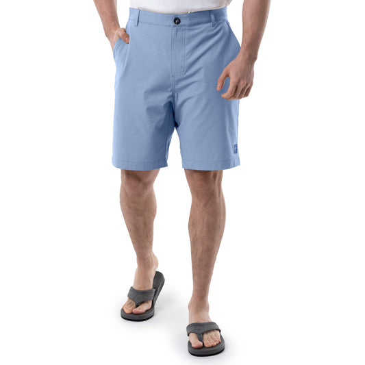 Men's Blue Performance Hybrid Short 4-Way Stretch View 1