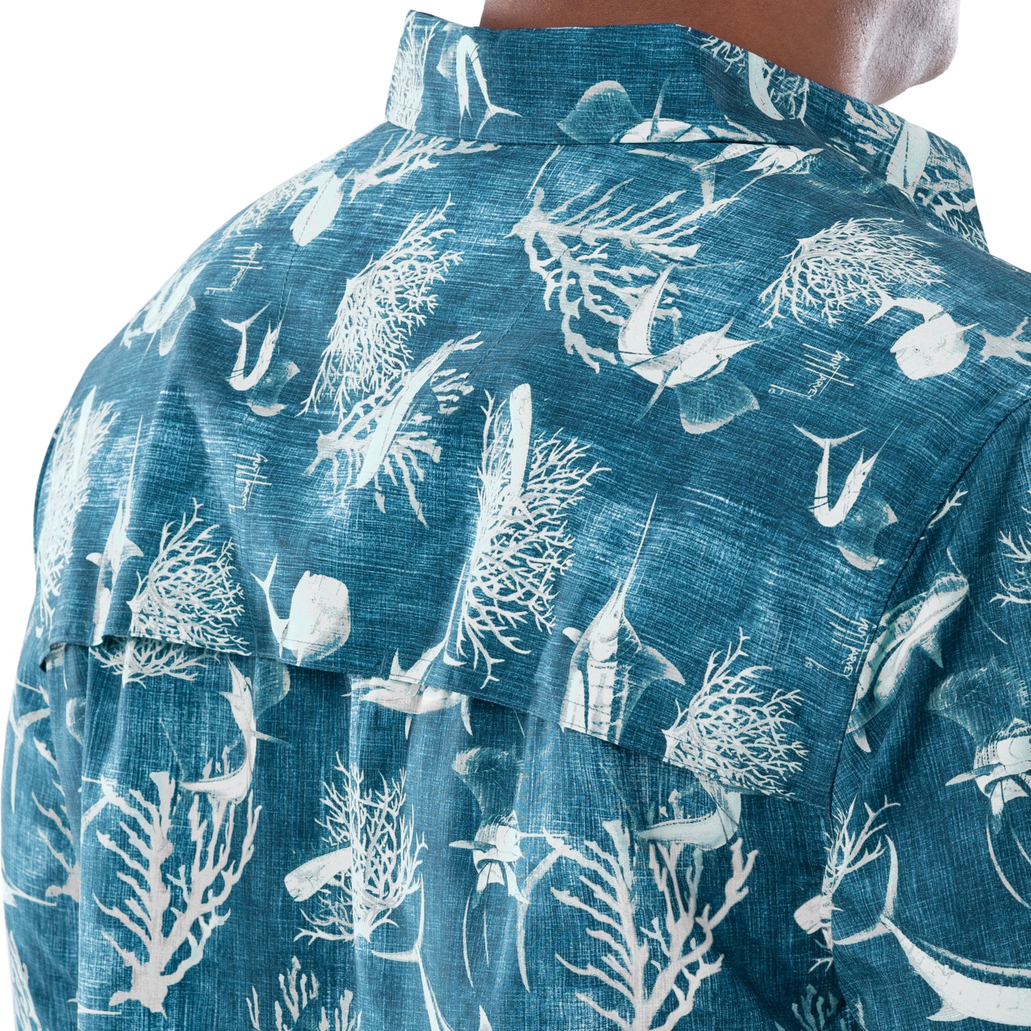 Men's Denim Shells Short Sleeve Fishing Shirt View 10