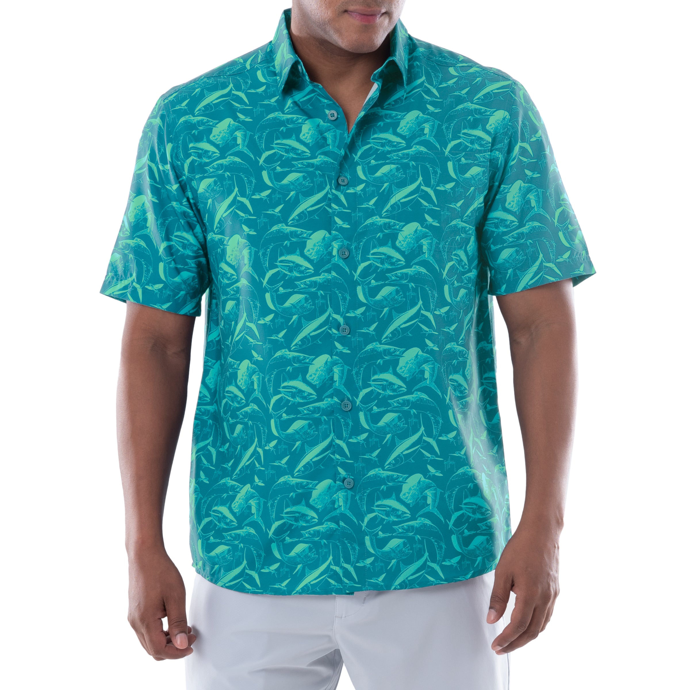 Men's Camo Sail Short Sleeve Fishing Shirt – Guy Harvey