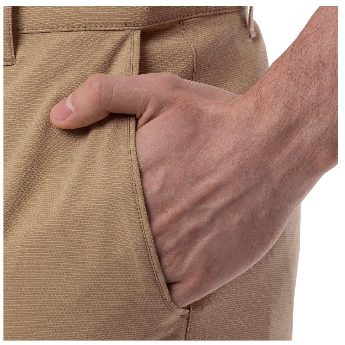 Men's Khaki Performance Hybrid Short 4-Way Stretch View 8
