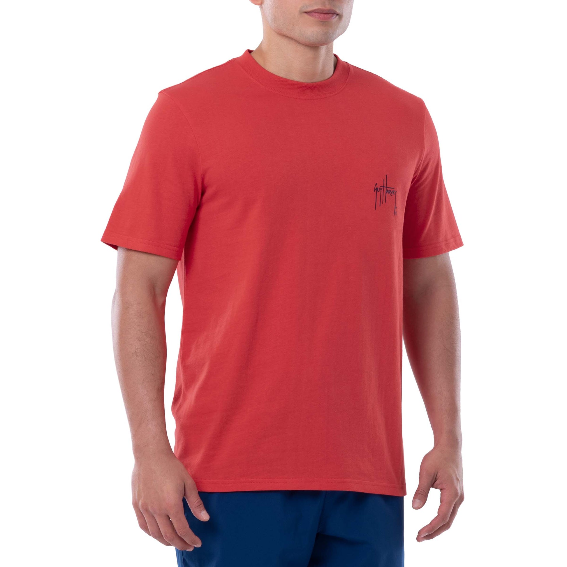 Men's Deep Blue Short Sleeve T-Shirt View 7