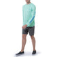 Men Long Sleeve Performance Fishing Sun Protection with UPF 50 Plus. Color Green Sideview View 30