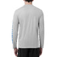 Men Long Sleeve Performance Fishing Sun Protection with UPF 50 Plus. Color Grey Back View 8