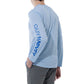Men Long Sleeve Performance Fishing Sun Protection with UPF 50 Plus. Color Light Blue Back View 38