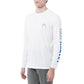 Men Long Sleeve Performance Fishing Sun Protection with UPF 50 Plus. Color White Sideview View 35