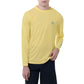 Men Long Sleeve Performance Fishing Sun Protection with UPF 50 Plus. Color Yellow Front View 19