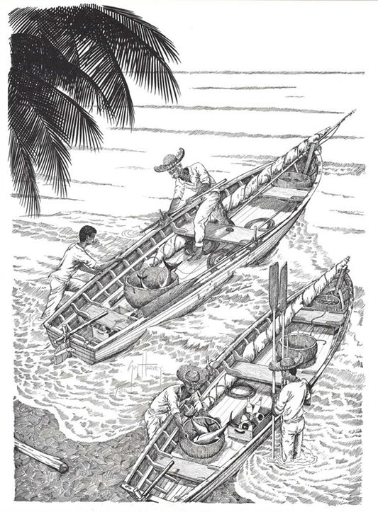 'OLD MAN' SET OF 8 BLACK AND WHITE LITHOGRAPHS View 1