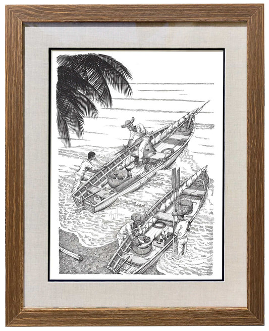 'OLD MAN' SET OF 8 BLACK AND WHITE FRAMED LITHOGRAPHS View 1