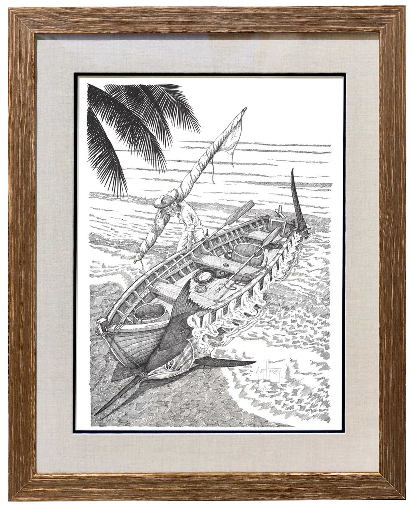 'OLD MAN' SET OF 8 BLACK AND WHITE FRAMED LITHOGRAPHS View 8