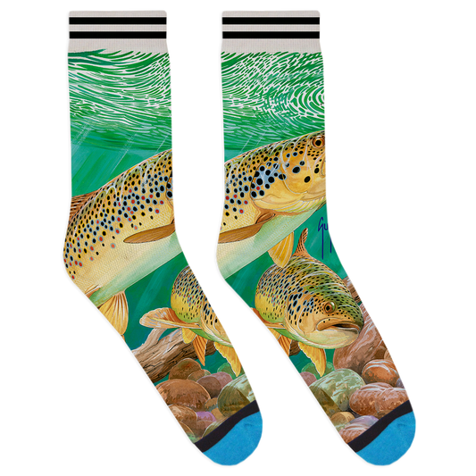 Green Trout Socks View 1