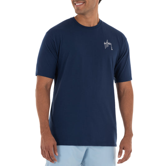 Men's Scribble Mahi Short Sleeve Navy T-Shirt View 2