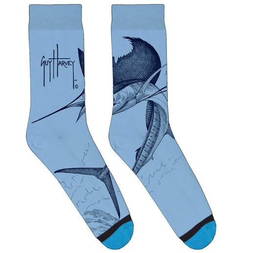 Blue Sailfish Socks View 1