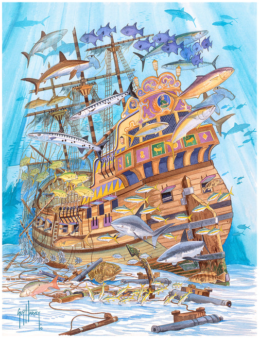 Spanish Galleon Aluminum Art View 1