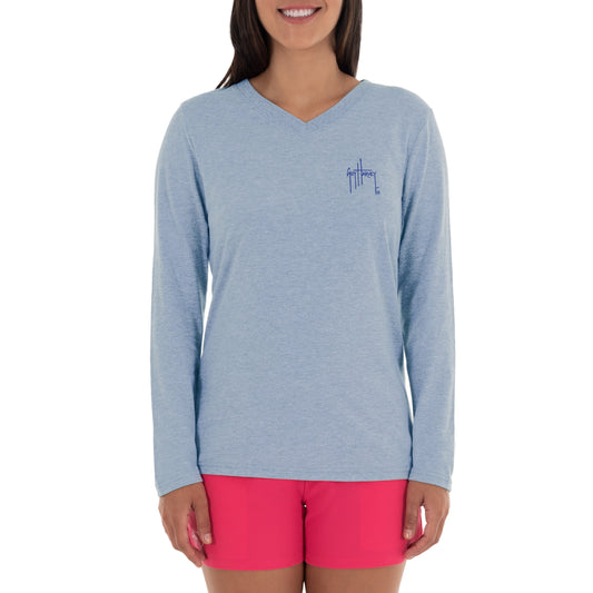 Ladies Two Sails Under Long Sleeve Blue T-Shirt View 2