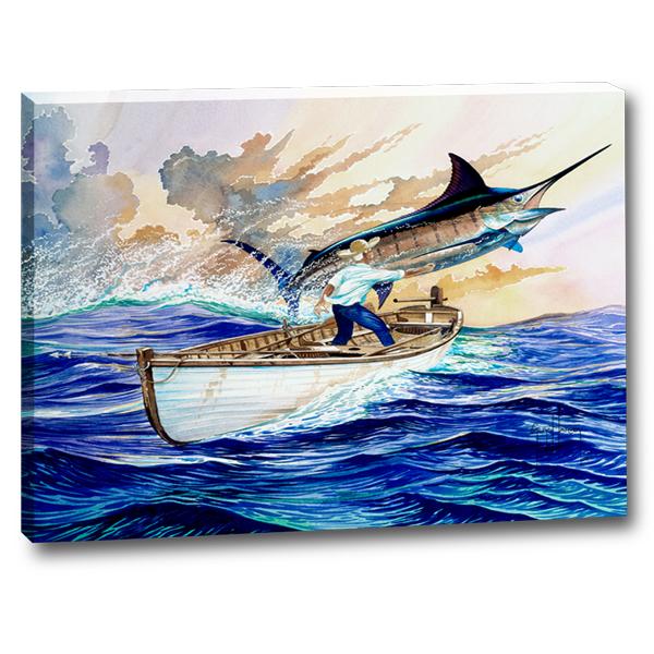 Guy Harvey | Old Man and The Sea Small Canvas Art, 12x14