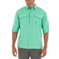 Men's Long Sleeve Heather Textured Cationic Green Fishing Shirt View 4