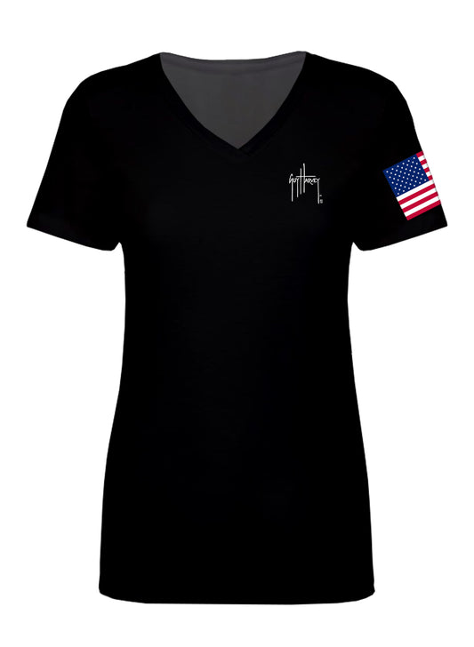 Ladies Veterans Day V-Neck Shirt View 2