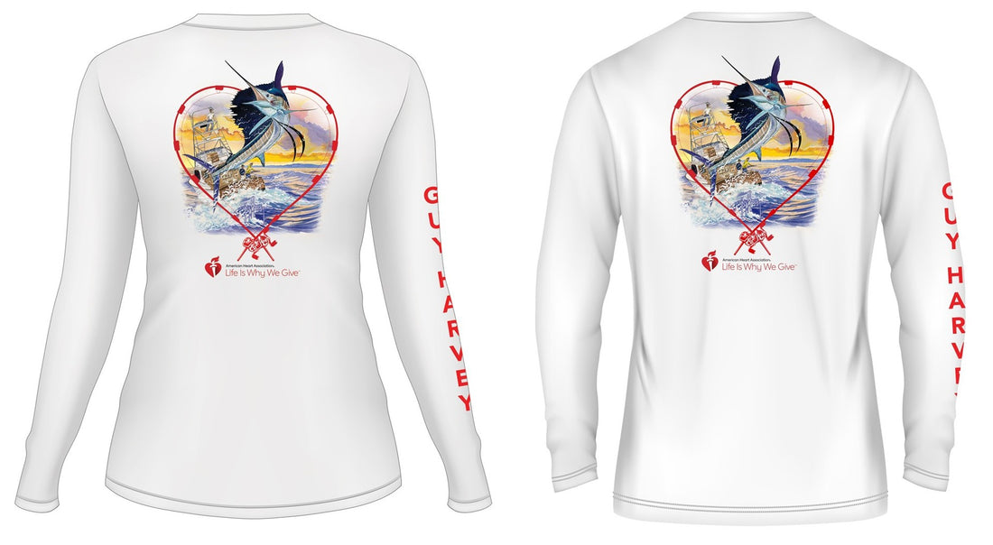 GUY HARVEY AMERICAN HEART ASSOCIATION PERFORMANCE SHIRTS