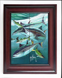 "Bluefin Tuna on Striped Bass" Tile Art