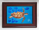 "Green Turtle & Blue Tangs" Tile Art