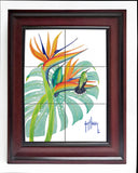 "Green Mango Hummingbird" Tile Art