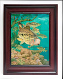 "Largemouth Bass with Crayfish" Tile Art