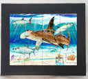 "Hammerhead Shark with Tarpon" Tile Art