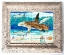 "Hammerhead Shark with Tarpon" Tile Art
