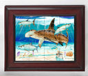 "Hammerhead Shark with Tarpon" Tile Art