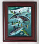 "Bluefin Tuna on Striped Bass" Tile Art