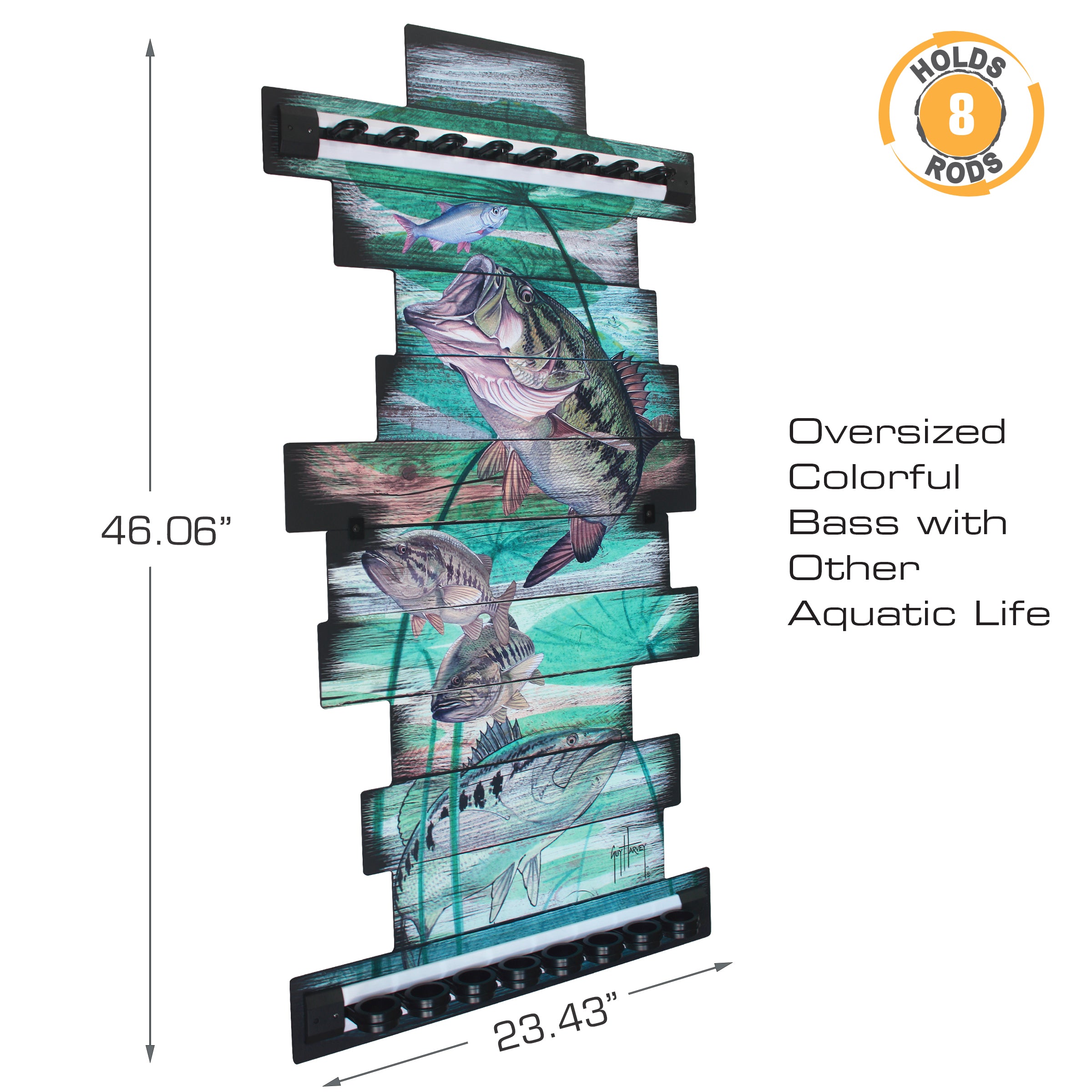 Guy Harvey Bass 8 Rod Wall Rack View 3