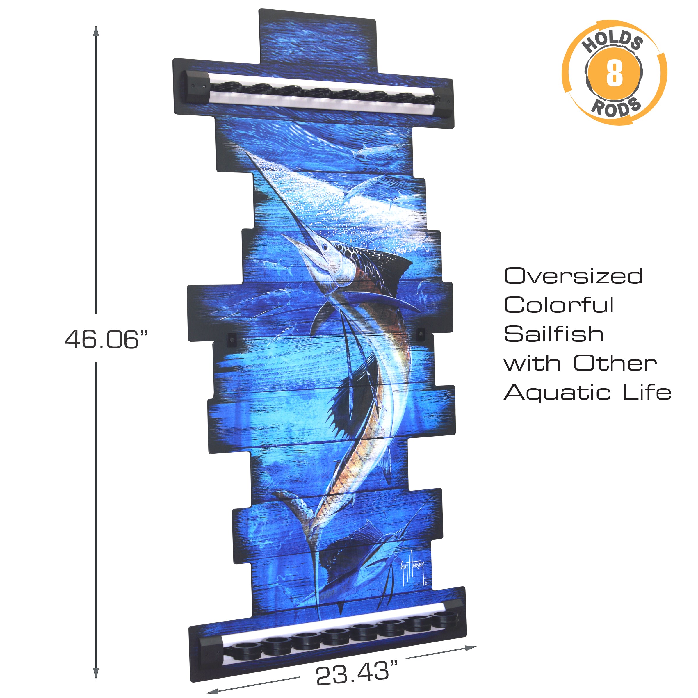 Guy Harvey Sailfish 8 Rod Rack View 3