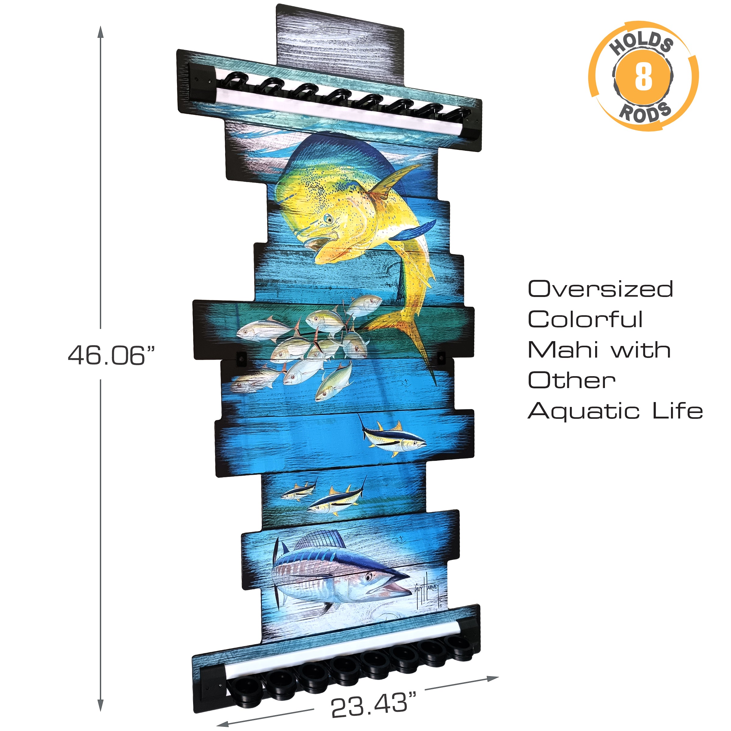 Guy Harvey Mahi 8 Rod Rack View 3