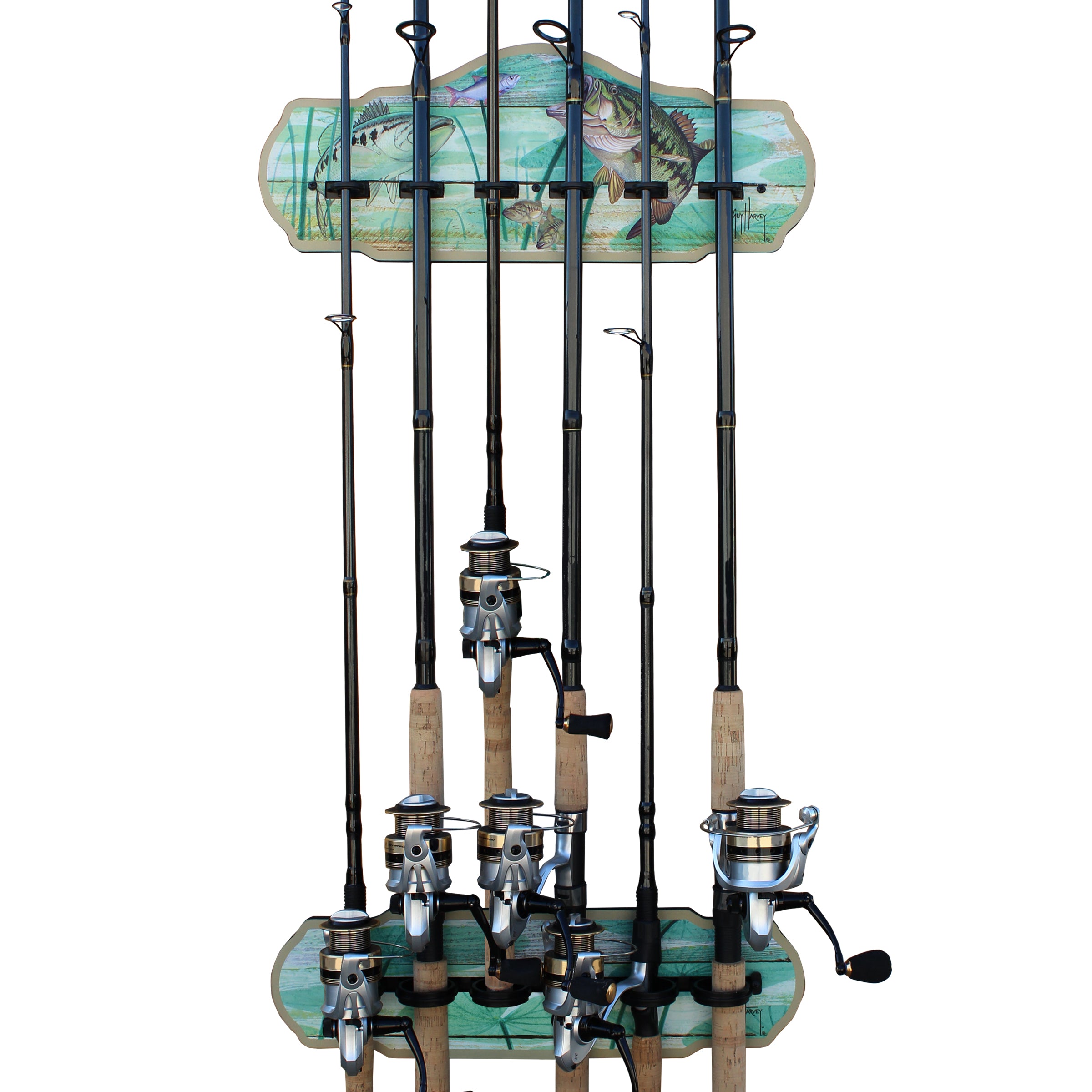 Guy Harvey Bass 6 Rod Wall Rack View 1