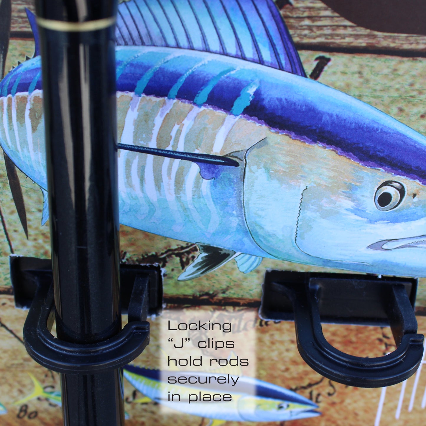Guy Harvey Ancient Map 6 Rod Wall Rack View 4