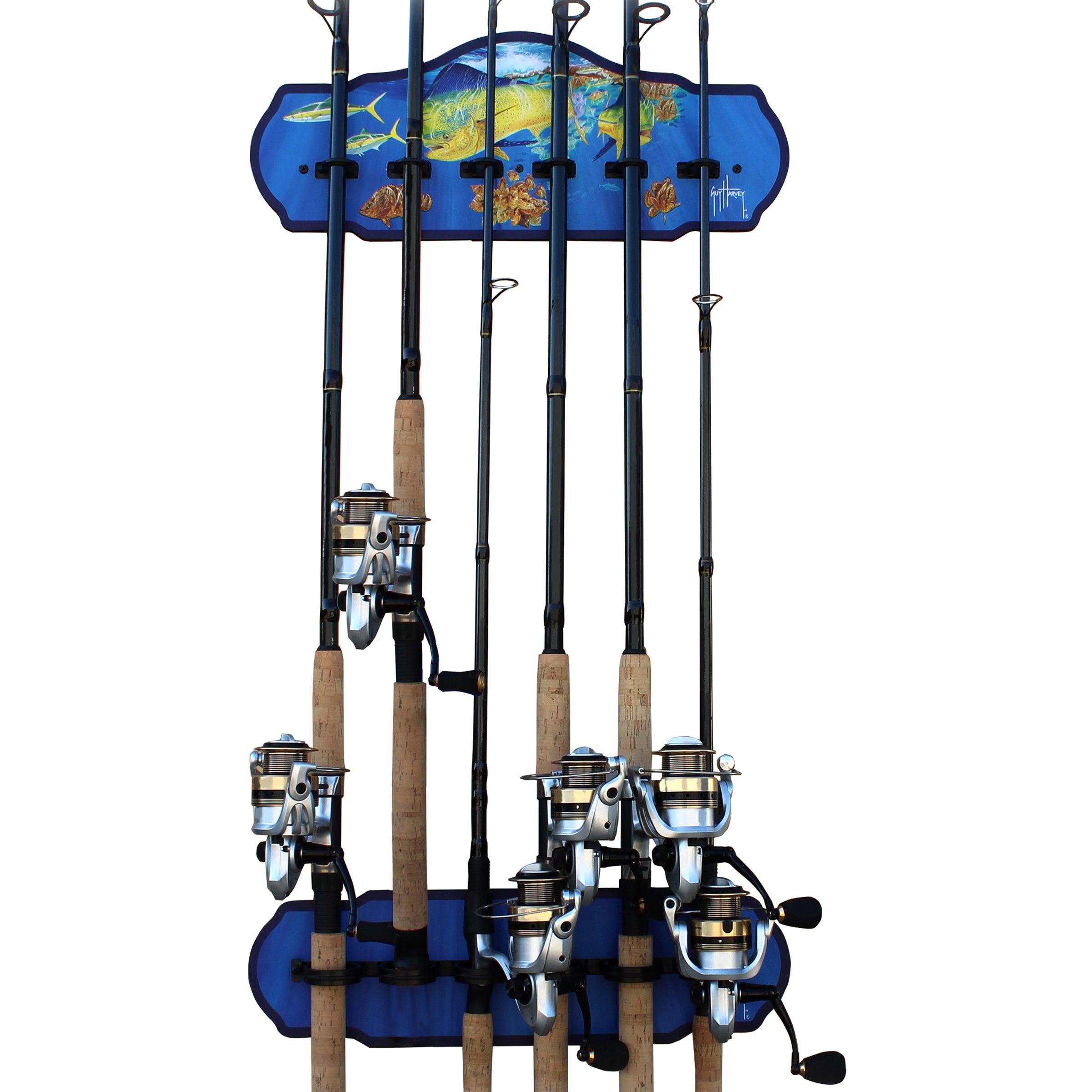 Guy Harvey Mahi 6 Rod Wall Rack View 1