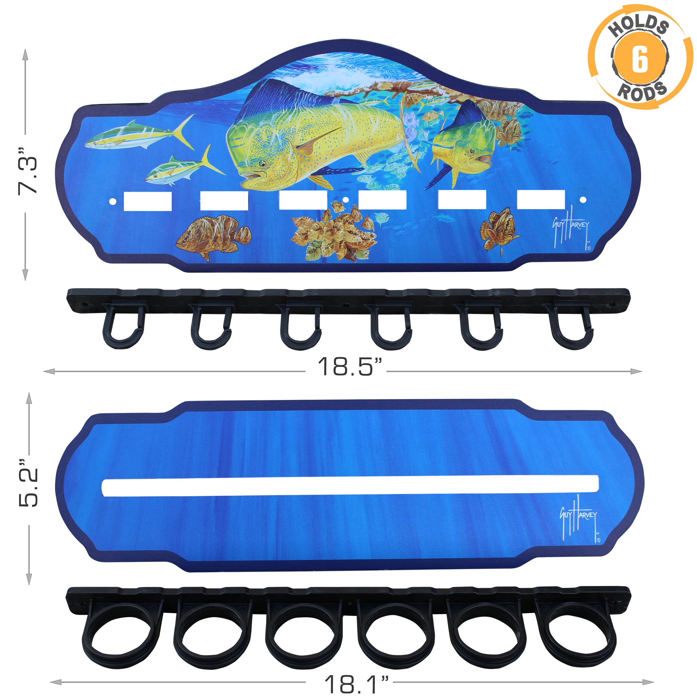 Guy Harvey Mahi 6 Rod Wall Rack View 3