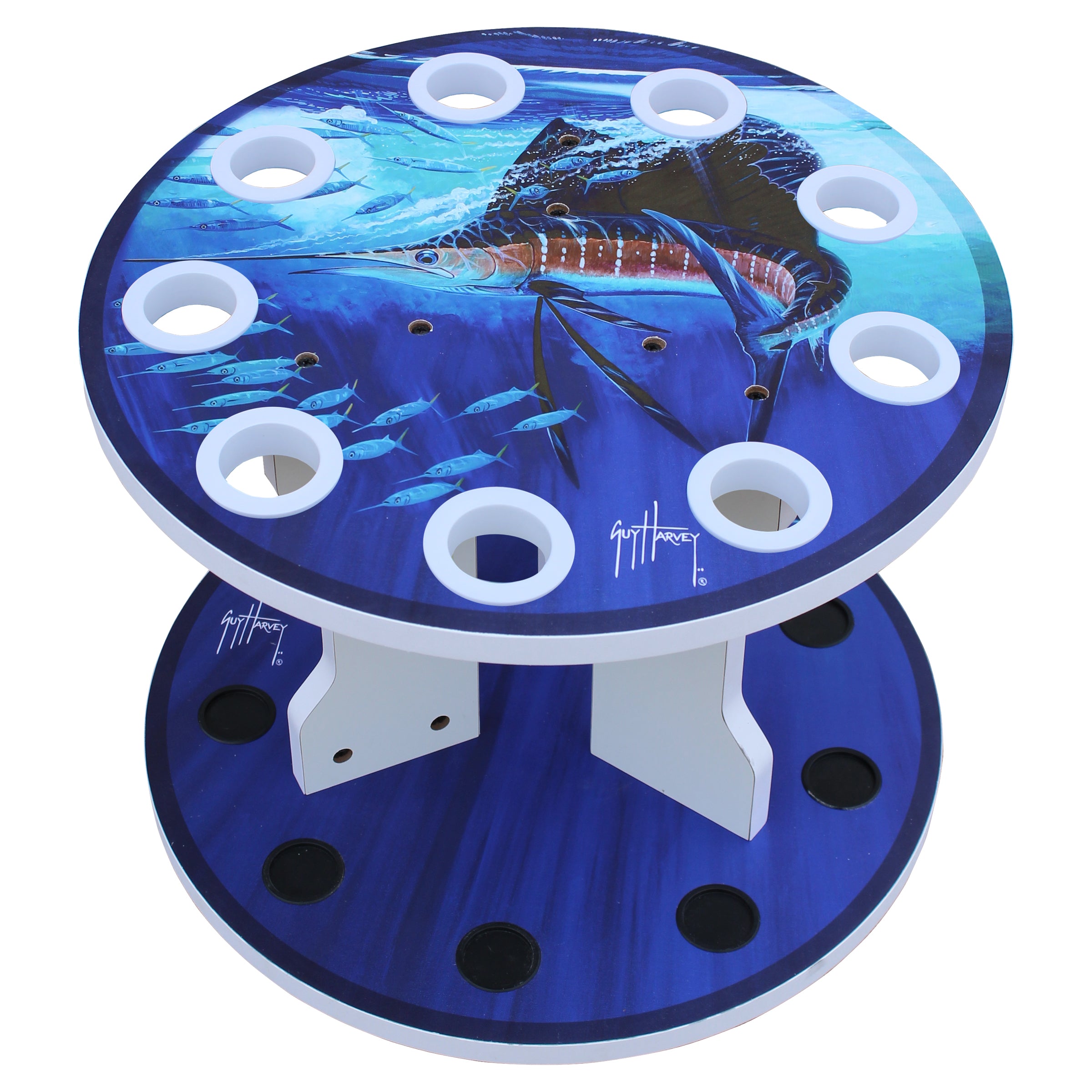 Guy Harvey Sailfish Spinning 9 Rod Rack View 2