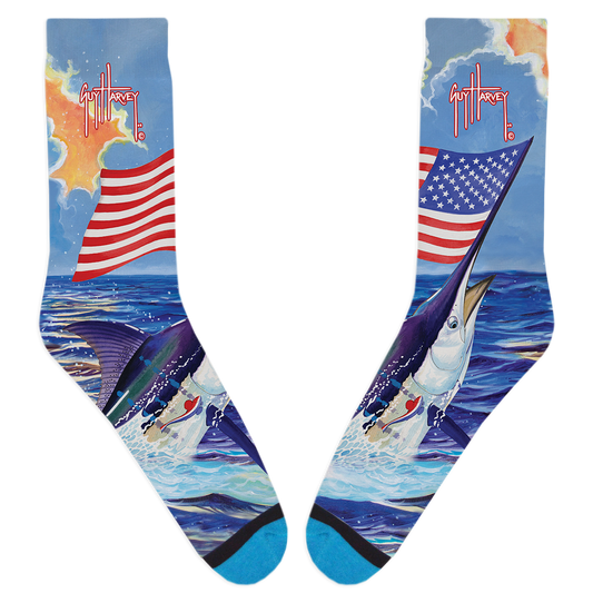 Guy Harvey Americana Marlin Socks