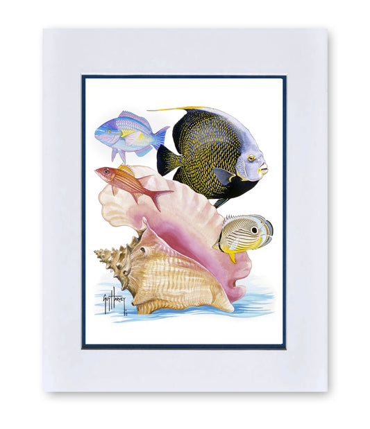 "French Angel and Conch" Mini Print