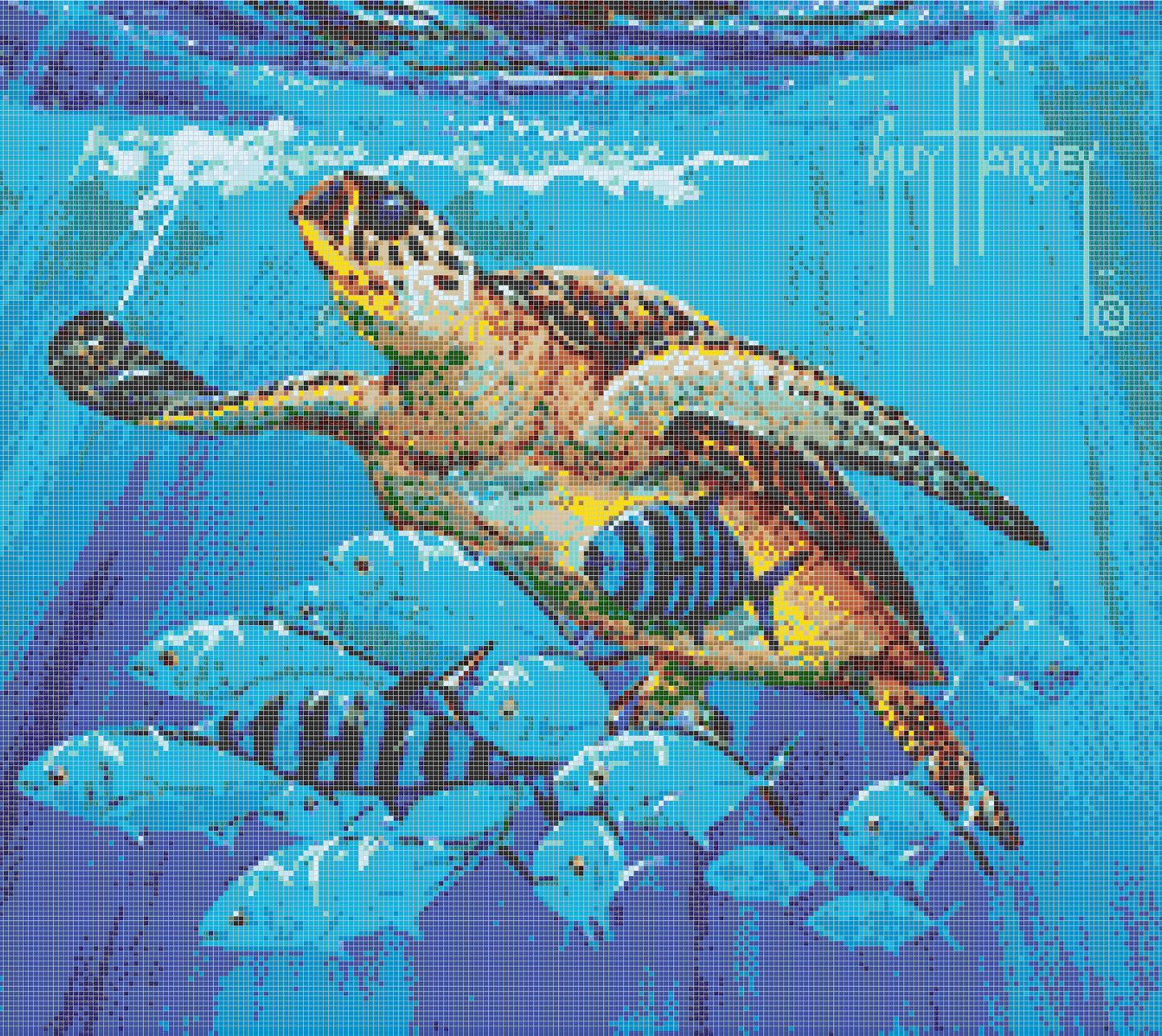 Hawksbill Caravan Mosaic Mural - Large