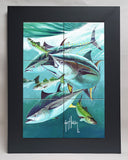 "Bluefin Tuna on Striped Bass" Tile Art